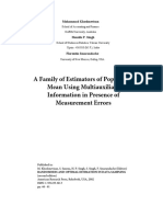 A Family of Estimators of Population Mean Using Multiauxiliary Information in Presence of Measurement Errors