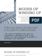 Modes of Winding Up