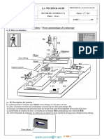 Devoir de Contrôle N°1 - Technologie Poste Automatique de Rainurage - 2ème Sciences (2014-2015) MR BAAZAOUI Raouf