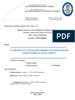 L’évaluation de l’activité anticoagulante des polysaccharides isolés de feuille de Laurus nobilis L