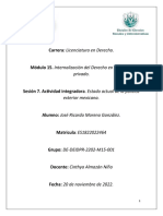 Carrera: Licenciatura en Derecho.: Módulo 15. Internalización Del Derecho en Su Ámbito Privado