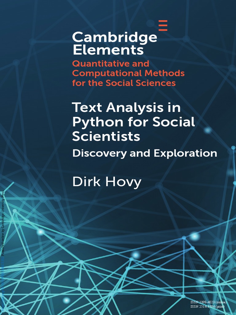 Hovy - 2021 - Text Analysis in Python For Social Scientists Dis | PDF ...