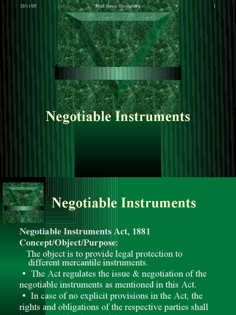Negotiable Instrument | PDF | Negotiable Instrument | Promissory Note