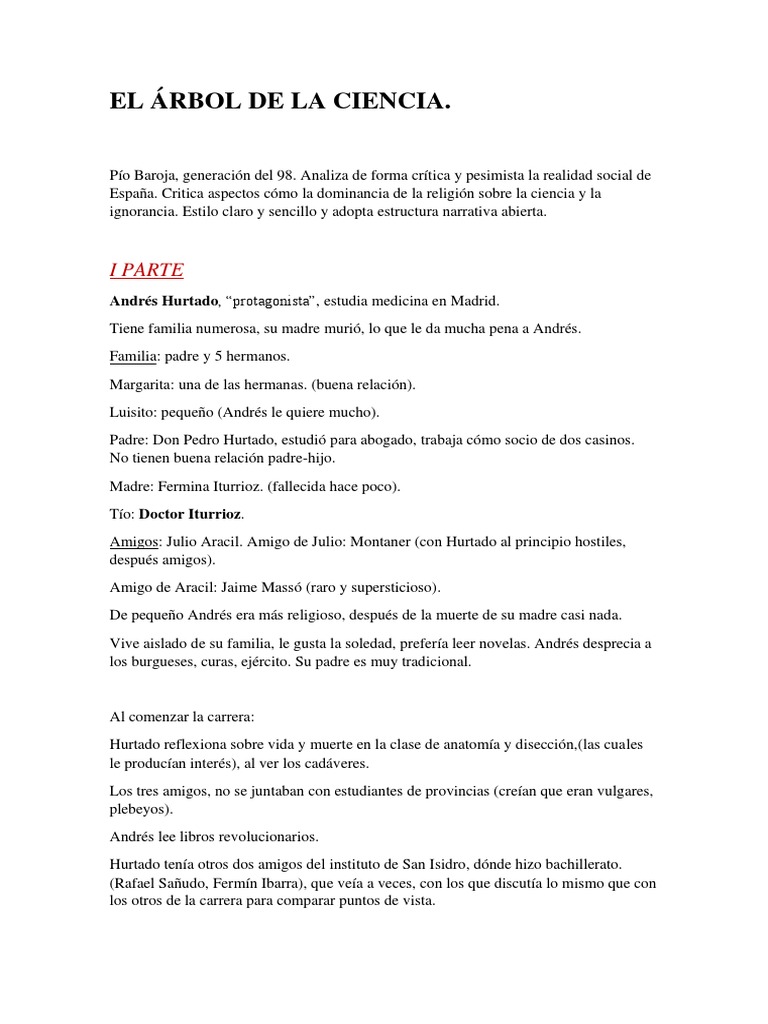 El árbol De La Ciencia Pío Baroja Pdf