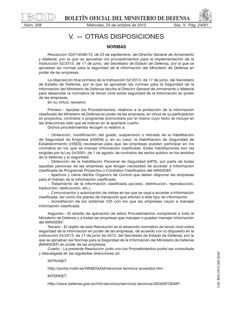 Resolucion DIGAM Procedimientos de SEGINFOEMP | PDF | Información ...