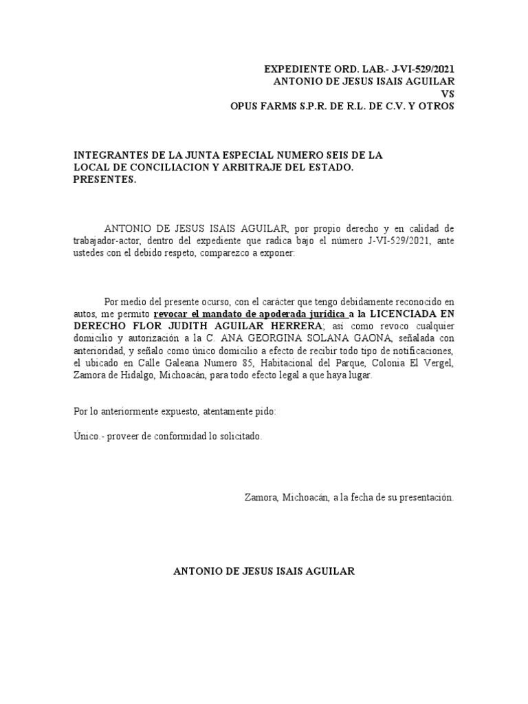 Revocacion Por Propio Derecho PDF