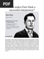 What Makes Elon Musk A Successful Entrepreneur