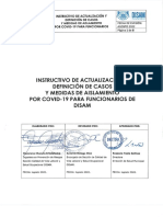 Instructivo de Actualización y Definición de Casos y Medidas de Aislamiento por Covid-19 para Funcionarios.