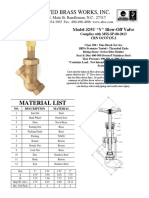 Material List: United Brass Works, Inc