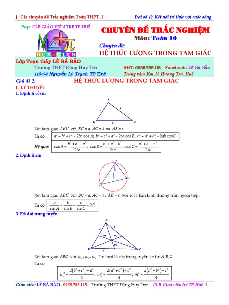 Chuyen de He Thuc Luong Trong Tam Giac | PDF