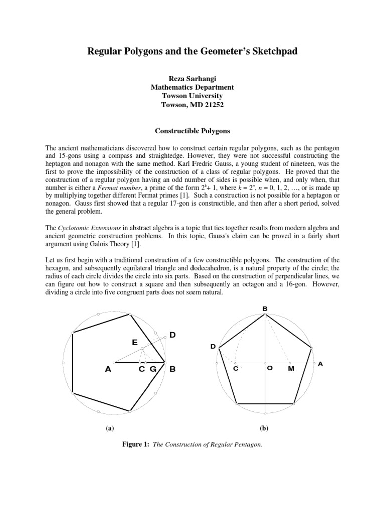 Constructing Regular Polygons with Compass | PDF | Circle | Euclid