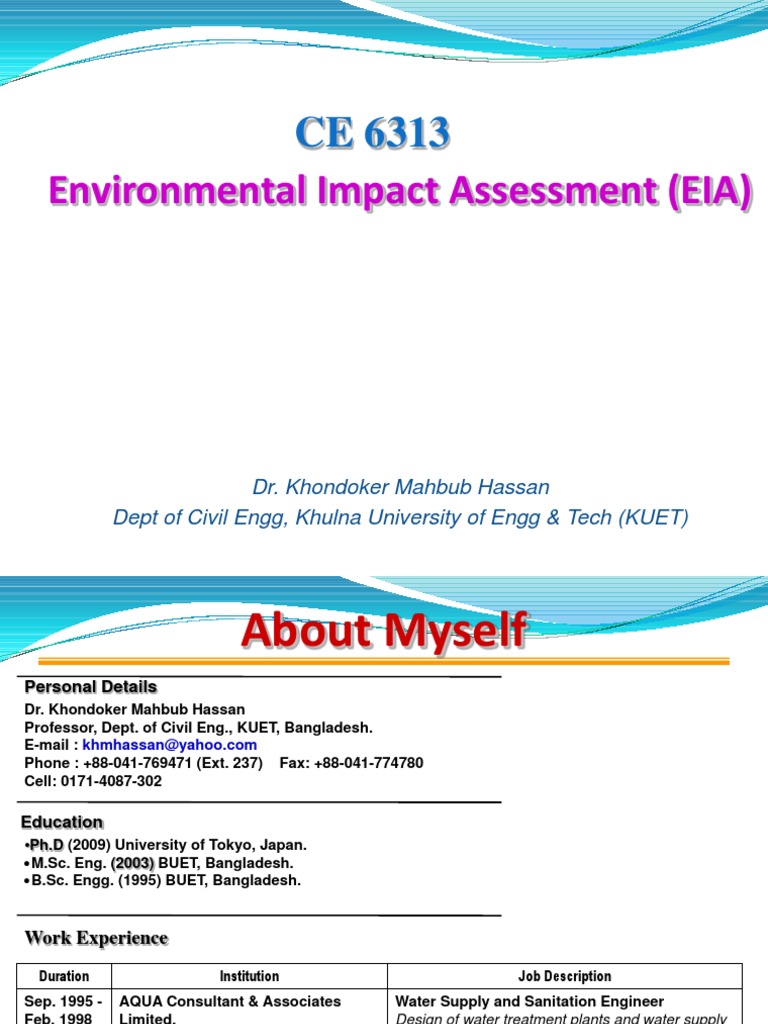 Lec1 To Lec5 Environmental Impact Assessment PDF Environmental