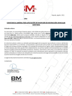 Agosto 2021. Restricción Vehicular EUGENE CAMBRONERO BRENES Placas BGJ-468 y FCP-710 Copy