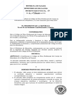 Decreto Ejecutivo 121 - Código de Ética Del Educador Panameño