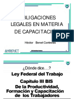 Obligaciones legales en capacitación laboral