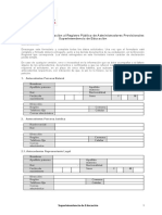 Formulario de Postulacion Al Registro Publico de Administradores Provisionales