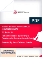 Tema-3 PRINCIPIOS DE LA PSICOTERAPIA TRANSFERENCIA CONTRATRANFERENCIA INSIGTH