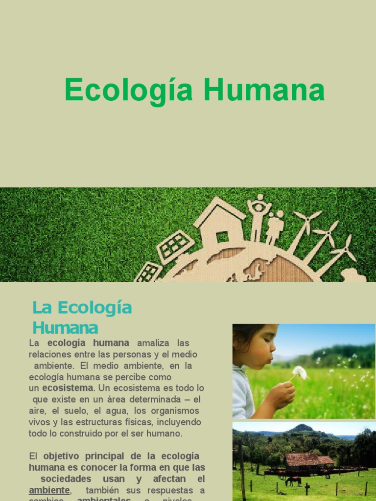 1) Ecología Humana PDF Ecología Entorno natural