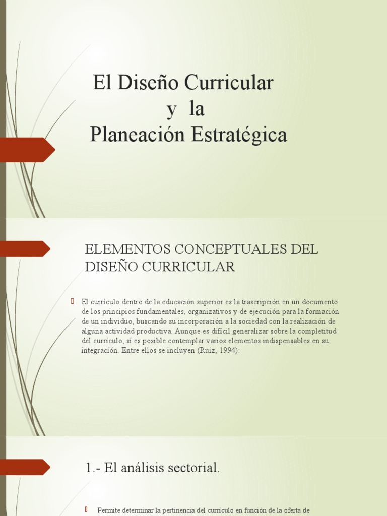 Diseño Curricular y Planeación Estratégica | PDF | Plan de estudios ...