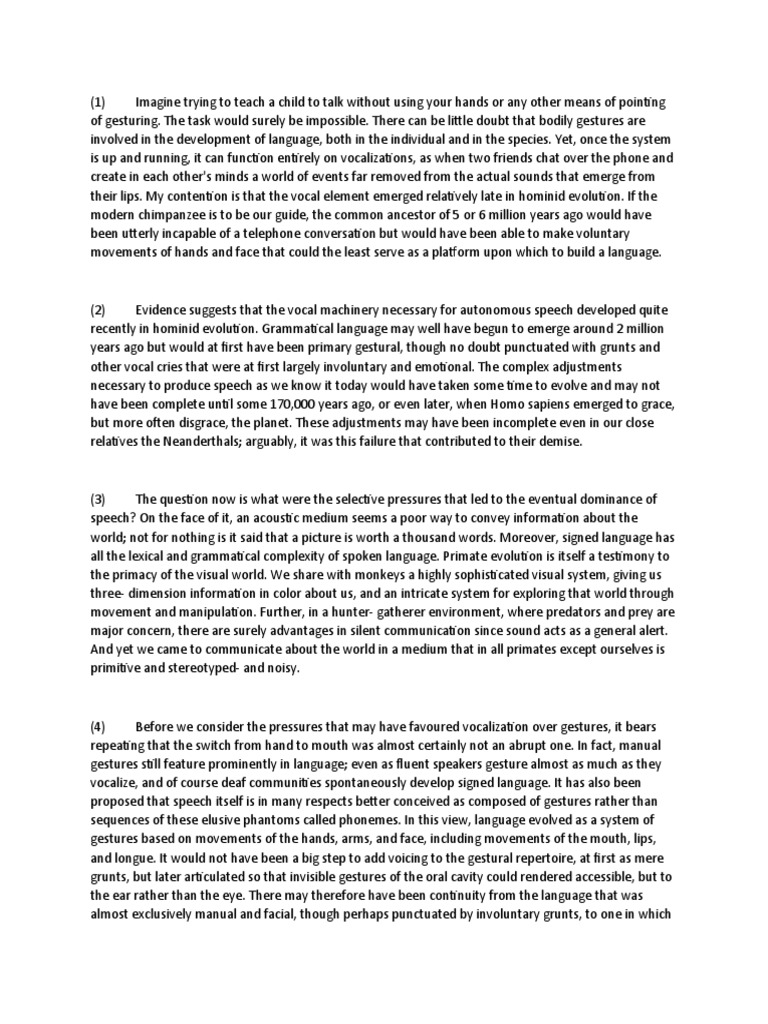 From Hand To Mouth PDF Gesture Sign Language