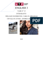 English 3: Task #15 Integrants: Delgado Rodriguez, Carlos Abraham Cevallos Ayora, Andrea Isabella