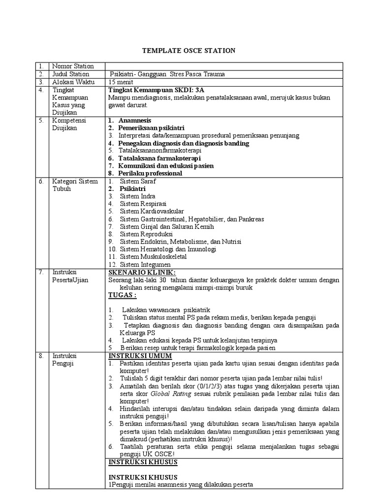 Template OSCE Station Kompilasi PDF