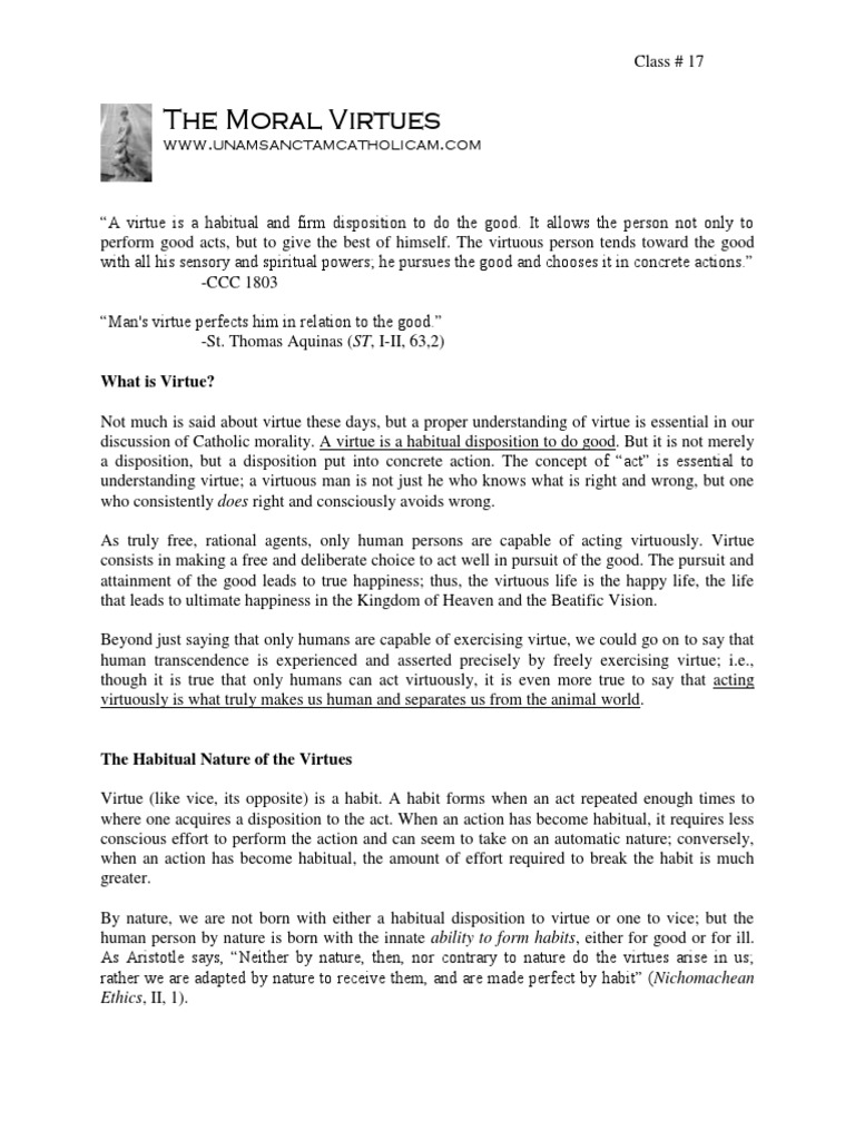 17 Moral Virtues | PDF | Virtue | Fruit Of The Holy Spirit