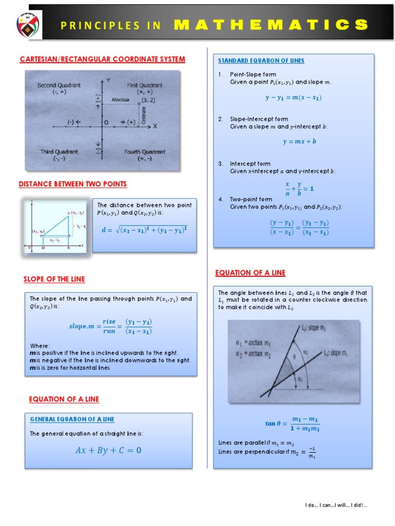 Analytic Geometry Formulas Guide | PDF | Ellipse | Geometric Objects