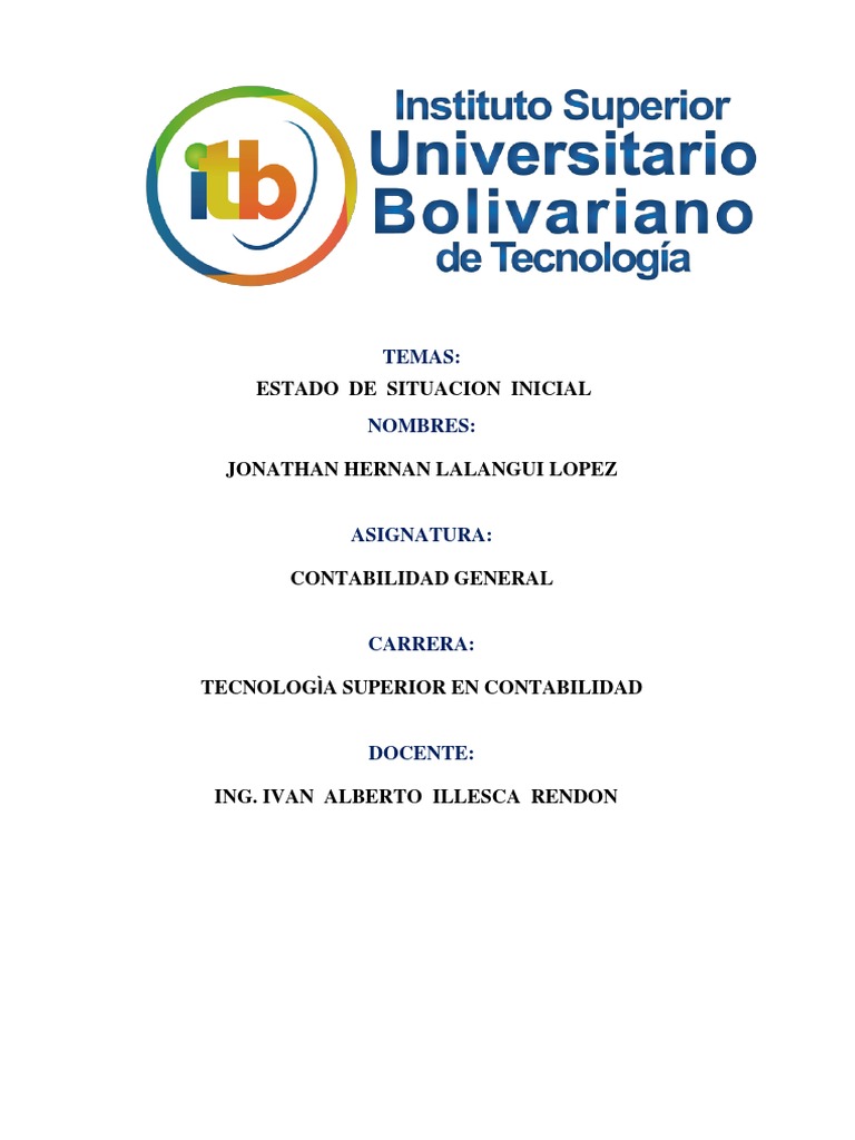 Estado de Situación Inicial Contable | PDF | Contabilidad | Business
