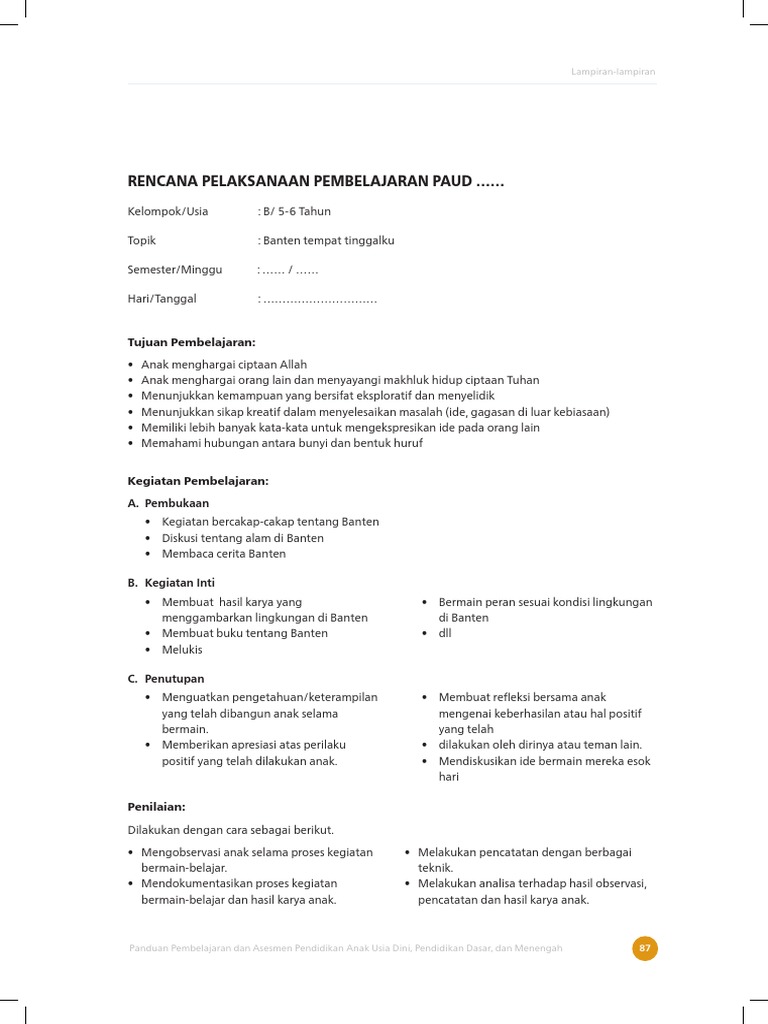 Contoh rpp kurikulum merdeka pdf