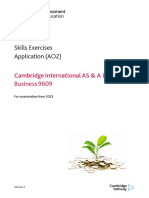 Skills Exercises Application (AO2) : Cambridge International AS & A Level Business 9609