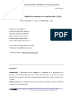 Percepción Sobre Calidad de La Atención en El Centro de Salud CAI III