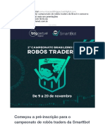 Participe Do Maior Campeonato de Robôs Traders Do Brasil e Concorra A Mais de 12