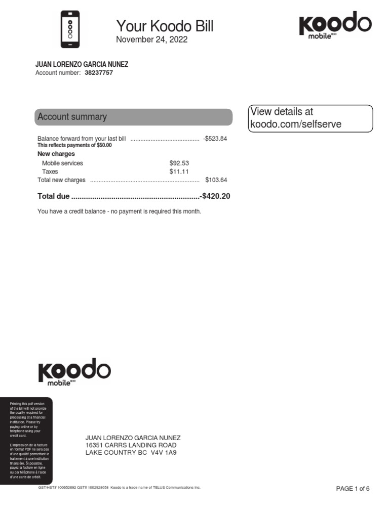 your-koodo-bill-account-summary-pdf-credit-card-payments