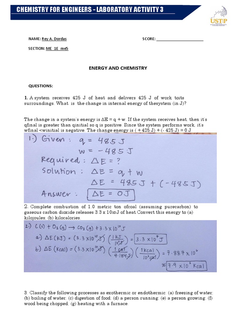 Activity-3 - Lab-Exercise (Dordas) | PDF | Chemical Reactions ...