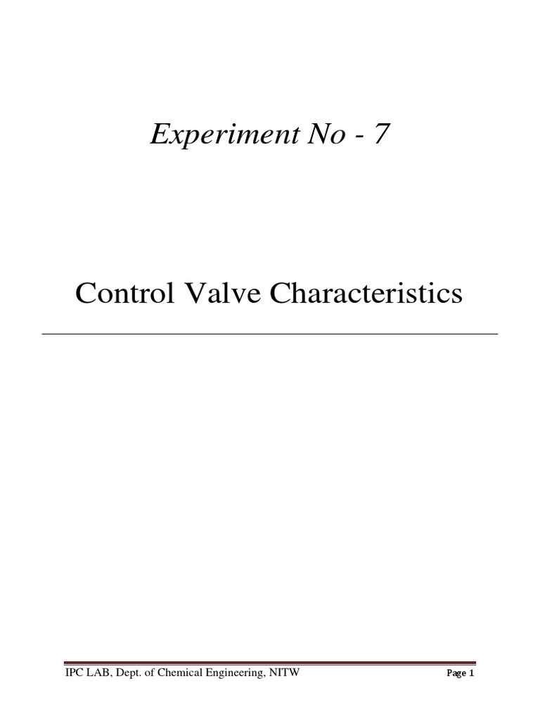 Control Valve Characteristics Study | PDF | Valve | Actuator