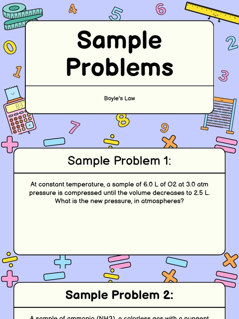 Boyle's Law Sample Problems and Solutions | PDF | Teaching Methods ...