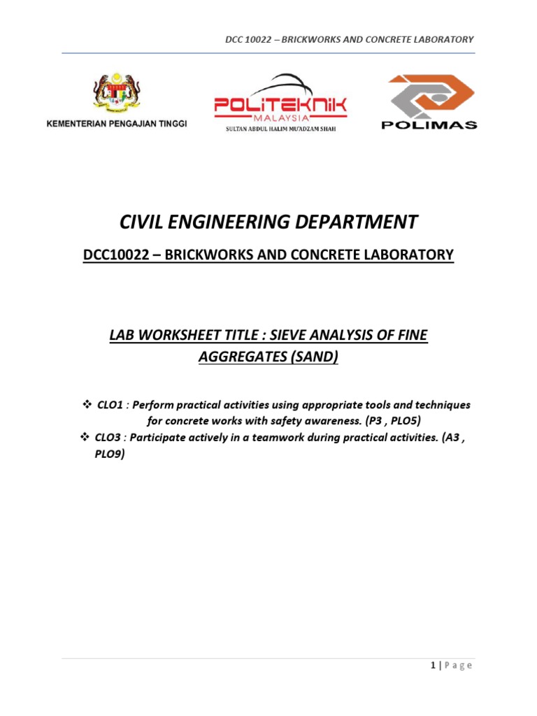 Report Politeknik Concrete Sieve Analysis of Fine Aggregates (Sand