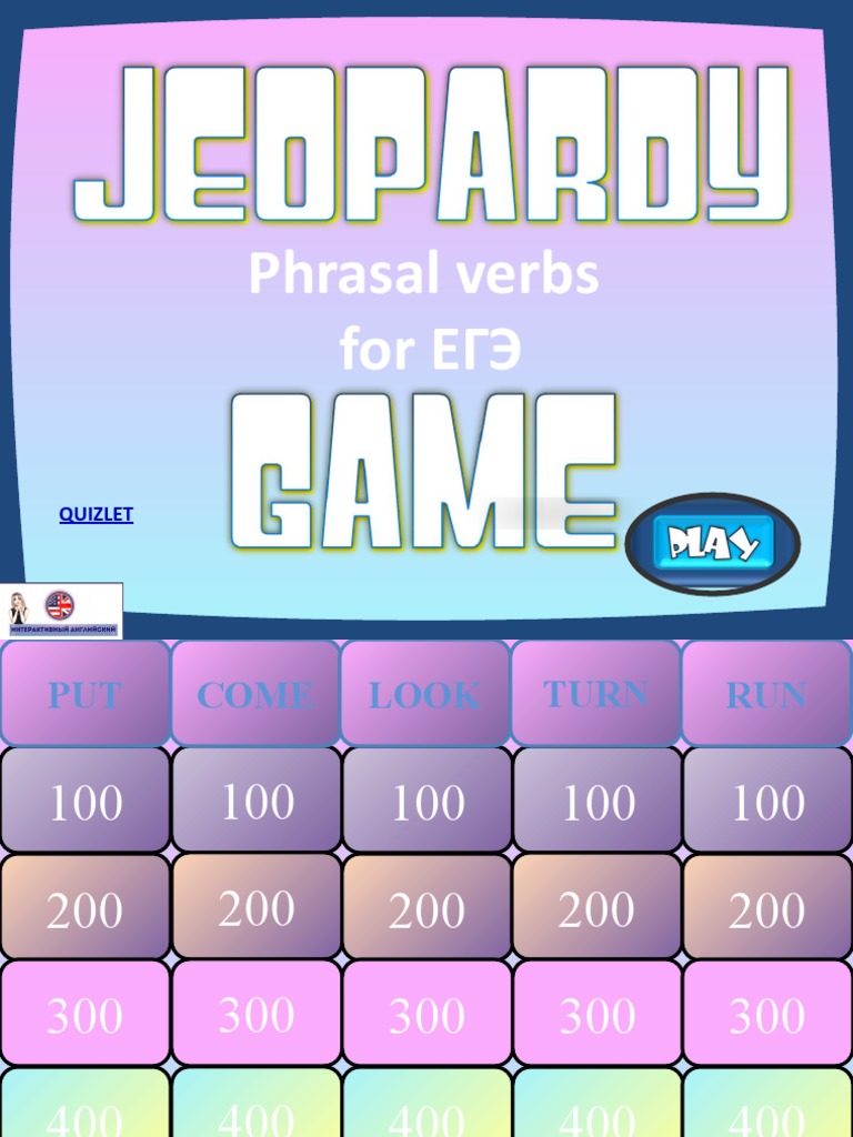 Interactive English Jeopardy Phrasal Verbs PDF