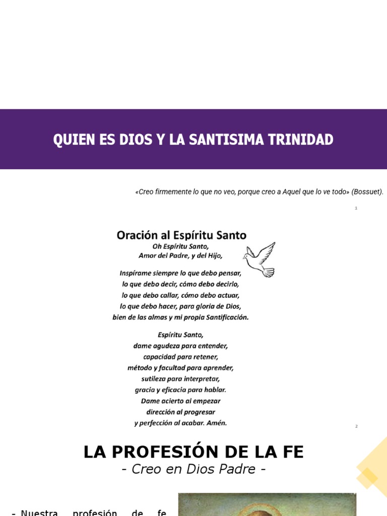 Quién Es Dios y La Santísima Trinidad | PDF | Fe | espíritu Santo
