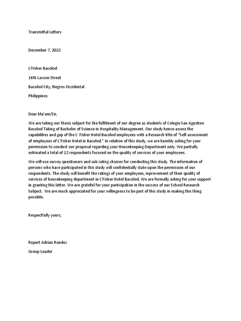 Transmittal Letters 101 | PDF