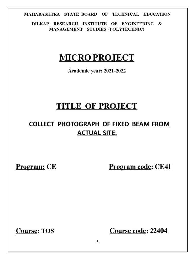 Fixed Beam Micro Project Report | PDF | Beam (Structure) | Bending