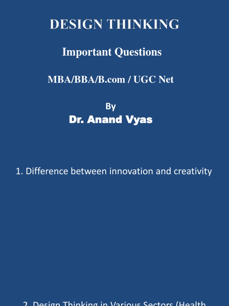 Design Thinking for Business Students | PDF