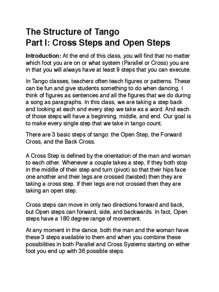 The Structure Of Tango Part I Pdf Tango