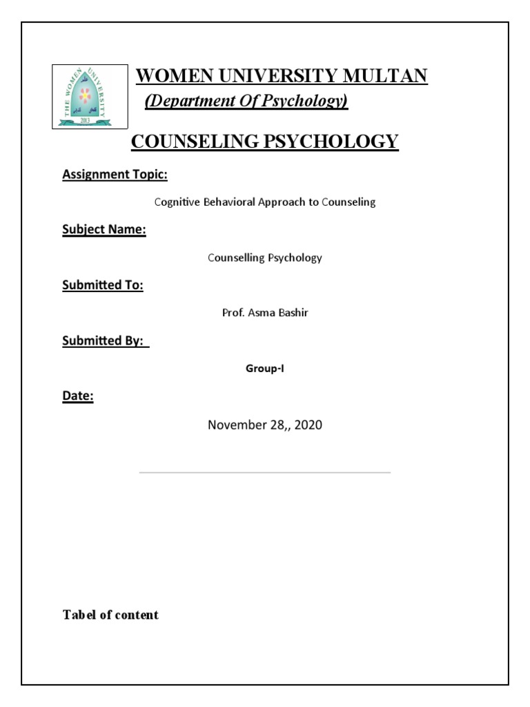 Cognitive behavior approach involves helping patient to learn to