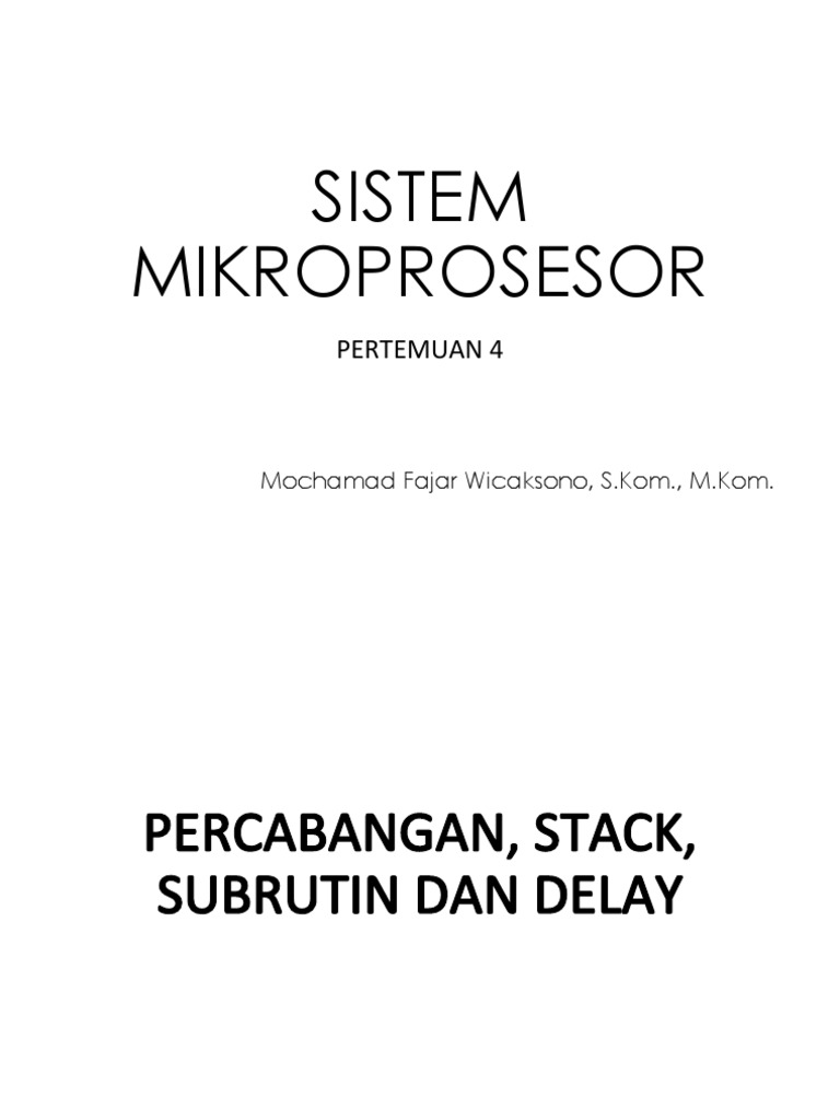 Sistem Mikroprosesor 4 1 Pdf