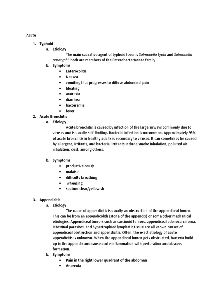 List of Diseases PDF Bronchitis Cough