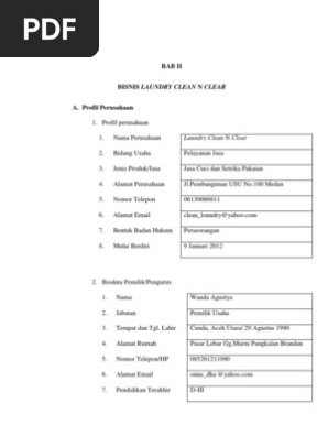 Contoh Proposal Laundry