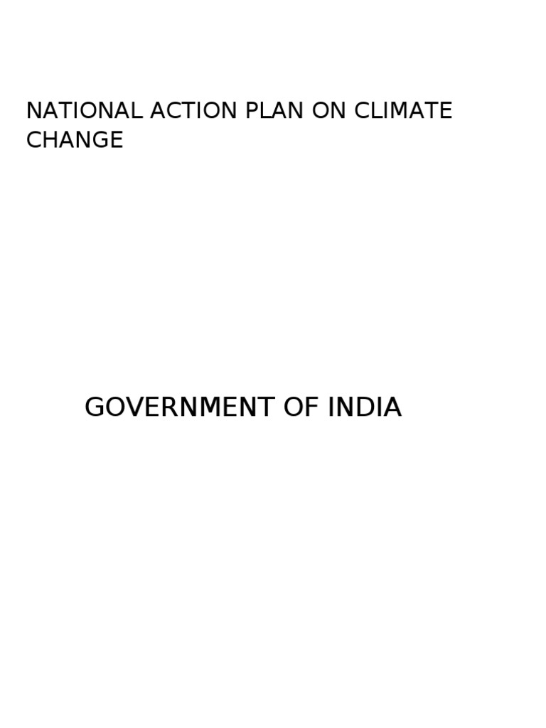 Government of India: National Action Plan On Climate Change | PDF