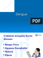 Dengue should be considered in any febrile illness  occurring in endemic areas, especially with rash,  hemorrhagic manifestations or thrombocytopenia